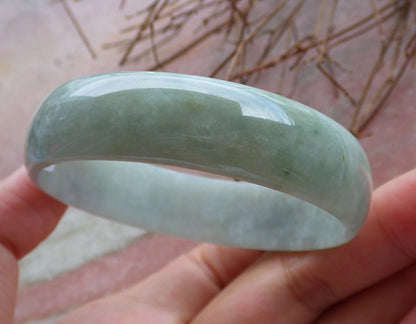 Certified Hand Carved Green Natural Myanmar Burma A JADE Circle Jadeite Bangle Bracelet 53mm