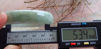 Certified Hand Carved Green Natural Myanmar Burma A JADE Circle Jadeite Bangle Bracelet 53mm