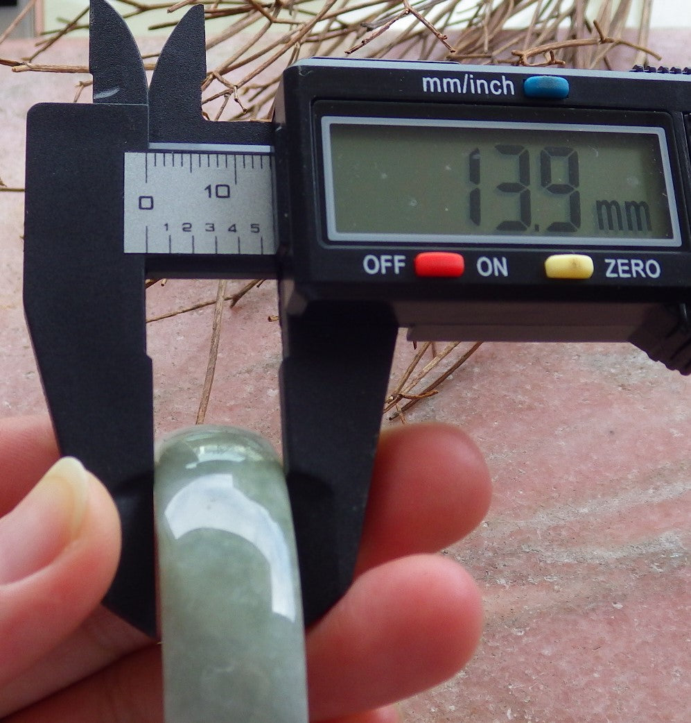 Certified Hand Carved Green Natural Myanmar Burma A JADE Circle Jadeite Bangle Bracelet 53mm