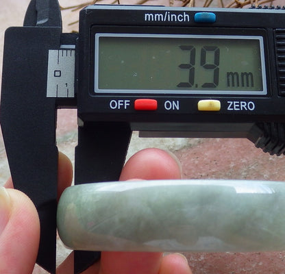 Certified Hand Carved Green Natural Myanmar Burma A JADE Circle Jadeite Bangle Bracelet 53mm