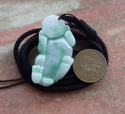 Certified Hand Carved Natural Lavender Green Myanmar Burma A Jade jadeite Dragon Pi Xiu Pendant Necklace