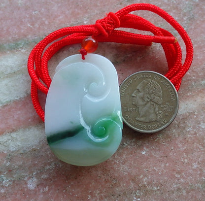 Certified Hand Carved Green Natural Myanmar Burma A Jade jadeite Butterfly Lotus Flower Pendant Necklace