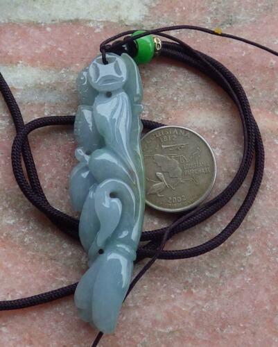 Certified Hand Carved Green Natural Myanmar Burma Grade A Jade jadeite Phoenix Bird Ruyi Lucky Amulet Pendant Necklace