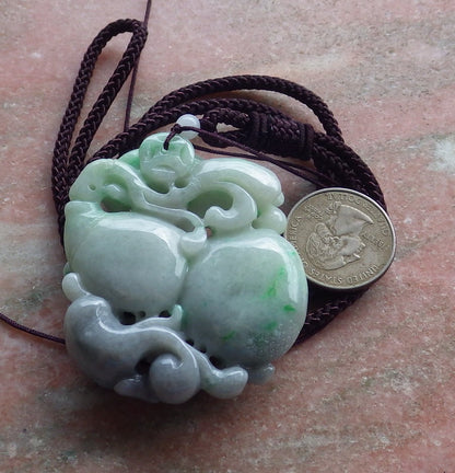 Certified Hand Carved Natural Green Myanmar Burma A Jade jadeite Frog Toad Lotus Flower Pendant Necklace