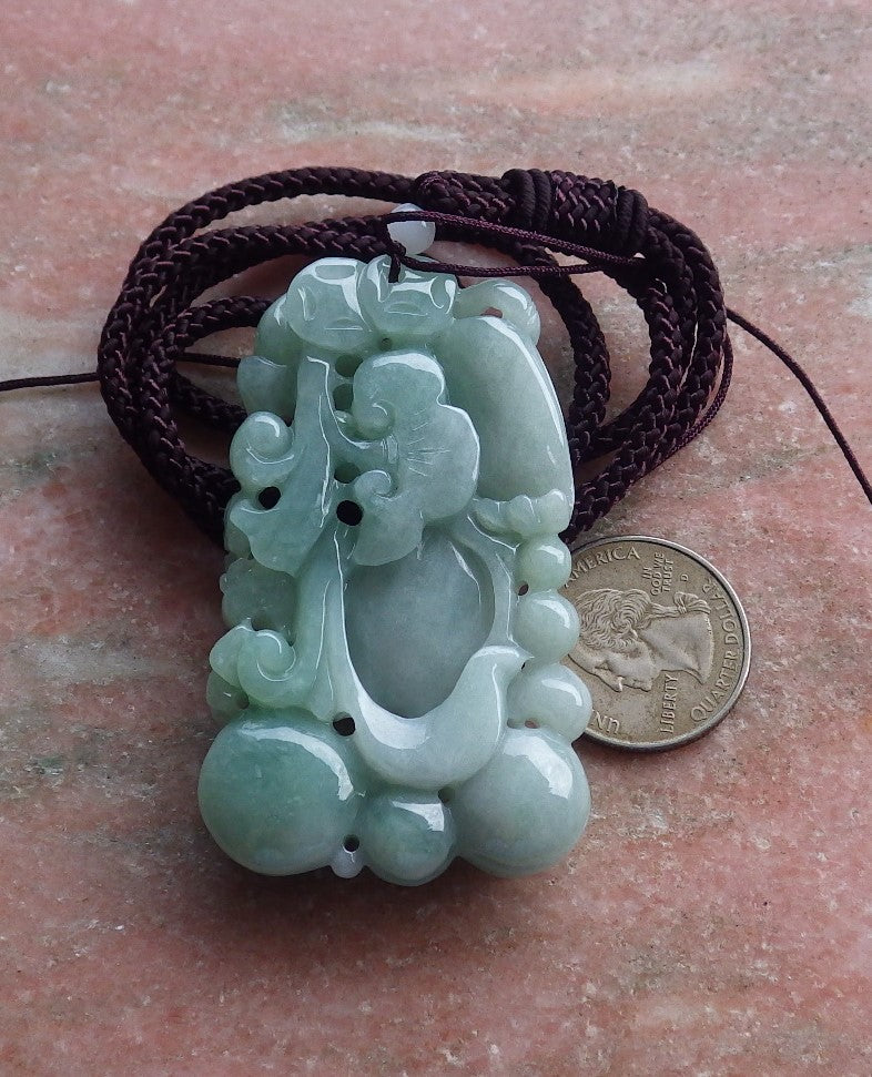 Certified Hand Carved Green Natural Myanmar Burma A Jade Jadeite Zodiac Tiger Frog Toad Lucky Amulet Pendant Necklace