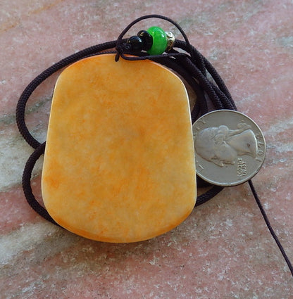 Certified Hand Carved Green Yellow Natural Myanmar Burma A Jade jadeite Fight God Guan Gong God Guangyu Broadword Pendant Necklace