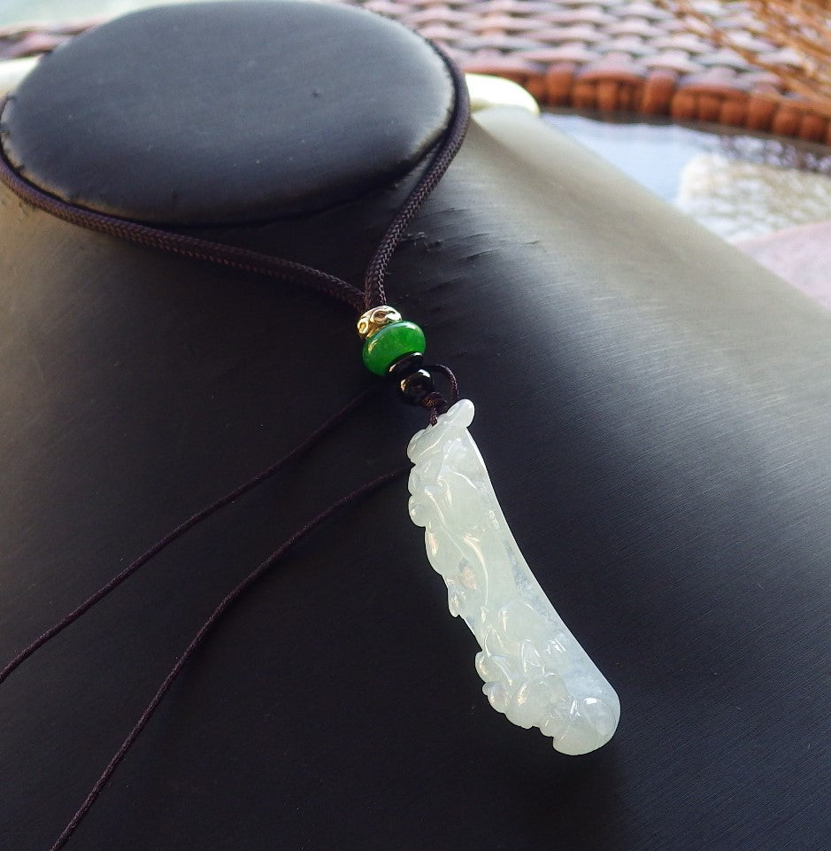 Certified Hand Carved Icy Green Natural Burma A Jade jadeite Dragon Pi Xiu Coin Pendant Necklace