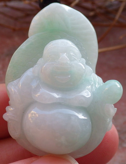 Certified Hand Carved Green Natural Myanmar Burma A Jade jadeite Buddha God Snake Pendant Necklace