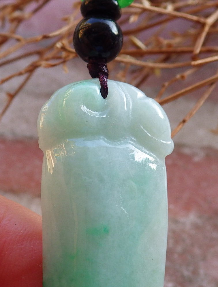 Certified Hand Carved Natural Myanmar Burma 100% A Jade jadeite Peach Pendant Necklace