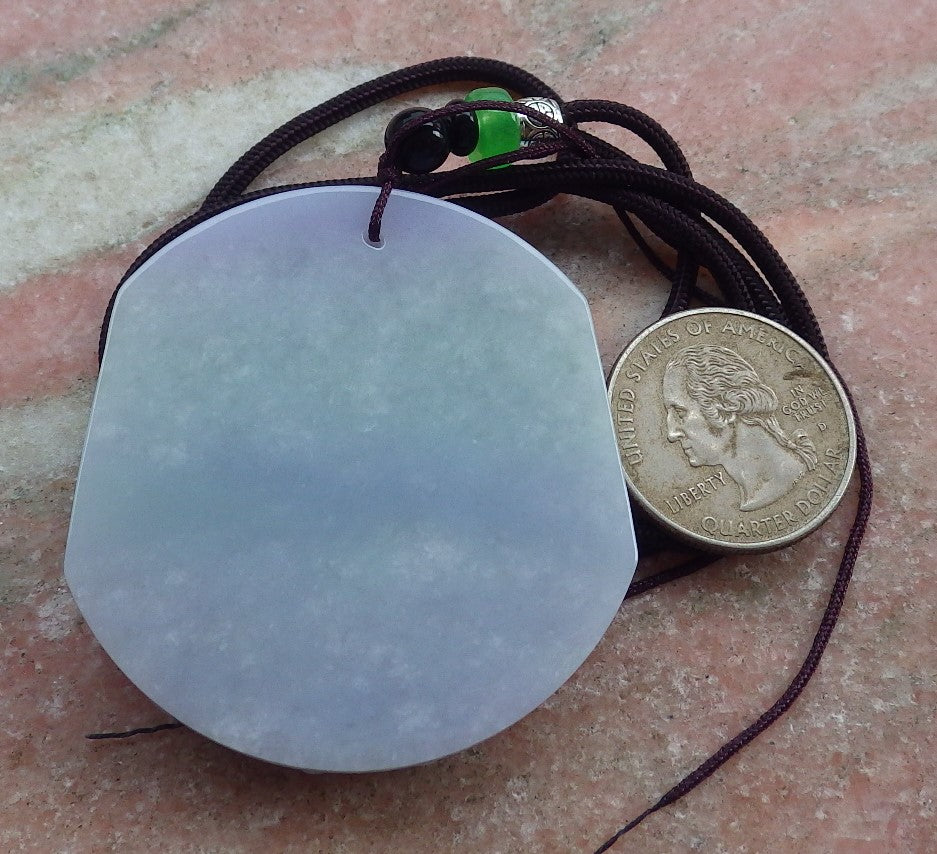 Certified Hand Carved Lavender Green Natural Myanmar Burma A Jade Jadeite Pendant Phoenix Flower Pendant Necklace