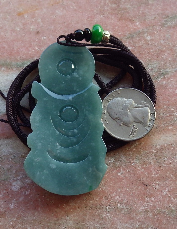 Certified Hand Carved Green Myanmar Burma Natural A Jade jadeite Dragon Bead Guanyin Kwan Yin Pendant Necklace