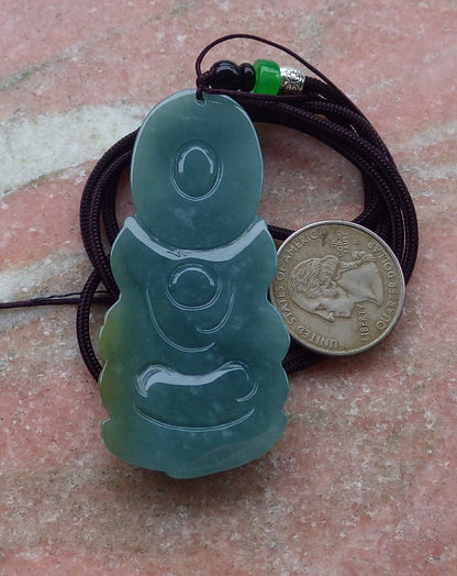 Certified Hand Carved Green 100% Natural Myanmar Burma A Jade Jadeite Guanyin Kwan yin Pendant Necklace