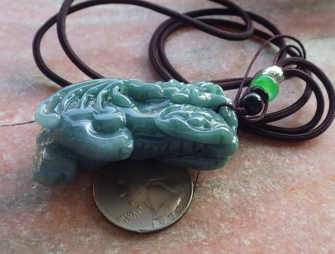 Certified Hand Carved Natural Green Myanmar Burma A Jade jadeite Flying Dragon Pi Xiu Pendant Necklace