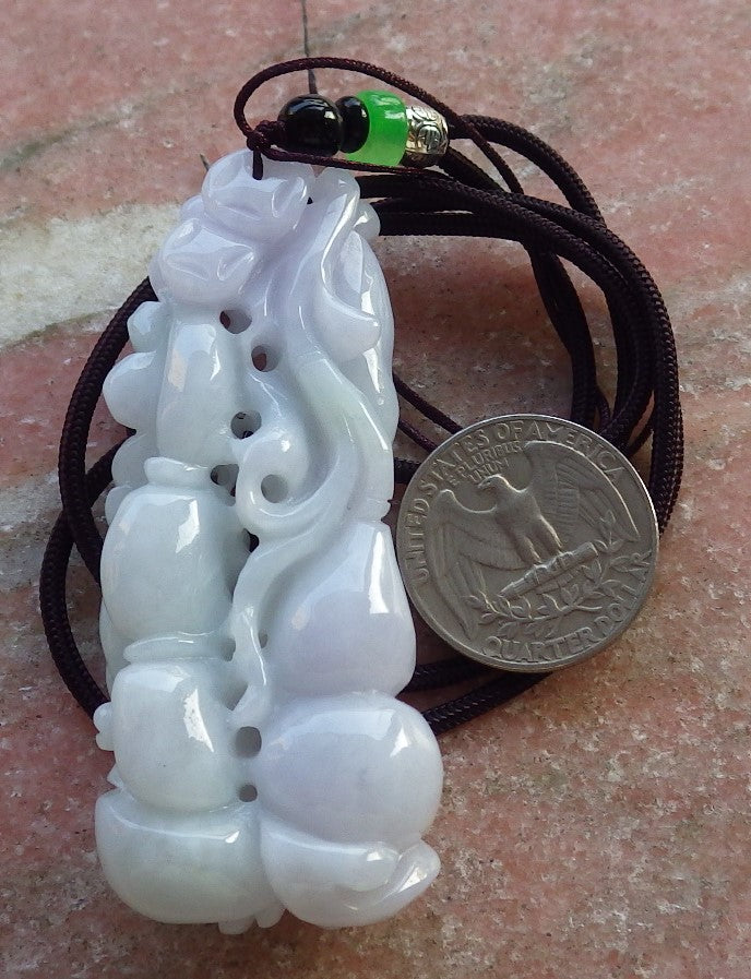 Certified Hand Carved Natural Myanmar Burma Grade A Jade jadeite Phoenix Bird Parrot Ruyi Lucky Amulet Pendant Necklace