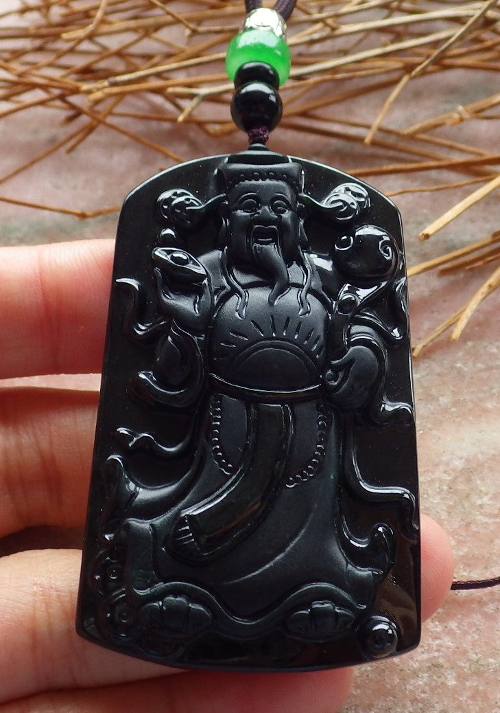 3 pcs Certified Hand Carved Green Natural A Jade Jadeite Pendant Necklace