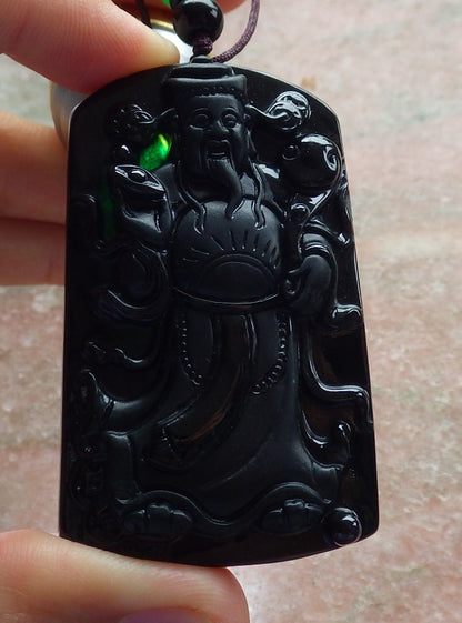 3 pcs Certified Hand Carved Green Natural A Jade Jadeite Pendant Necklace