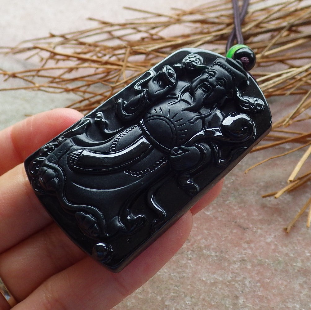 3 pcs Certified Hand Carved Green Natural A Jade Jadeite Pendant Necklace