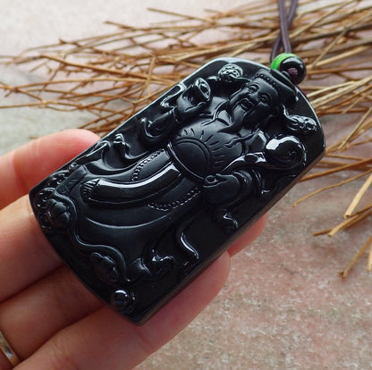 3 pcs Certified Hand Carved Green Natural A Jade Jadeite Pendant Necklace