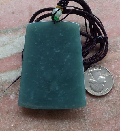 Certified Hand Carved Green Natural Myanmar Burma A Jade jadeite Dragon Bead Ruyi Pendant Necklace