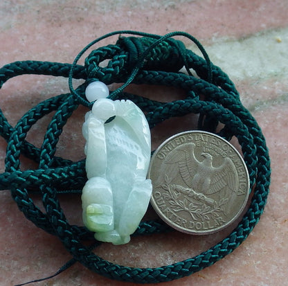 Certified Hand Carved Green Natural Myanmar Burma A Jade Jadeite Zodiac Tiger Pendant Necklace