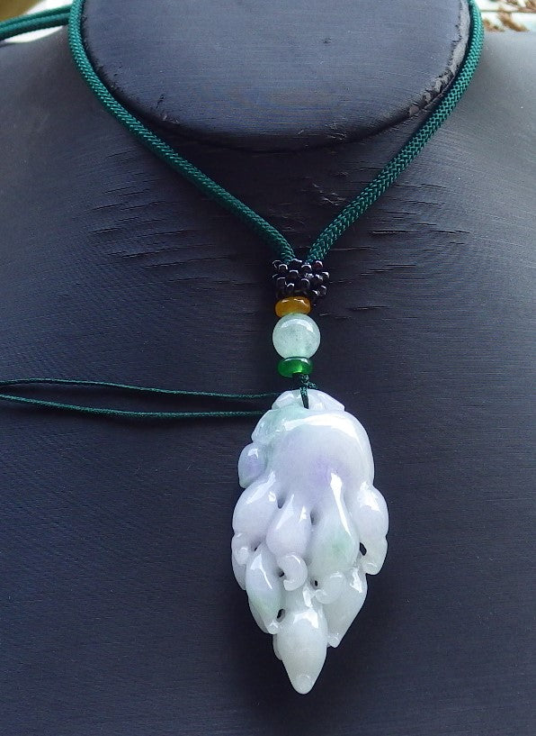 Certified Hand Carved Natural Myanmar Burma A Jade jadeite Dragon Pi Xiu Ginseng Pendant Necklace