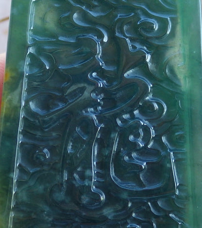 Certified Hand Carved Green Natural Myanmar Burma A Jade jadeite Dragon Bead Pendant Necklace