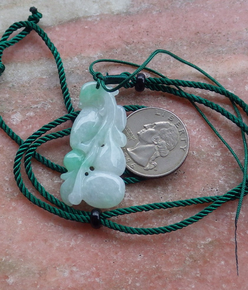 Certified Hand Carved Natural Myanmar Burma Grade A Jade jadeite Phoenix Bird Gourd Lucky Amulet Pendant Necklace