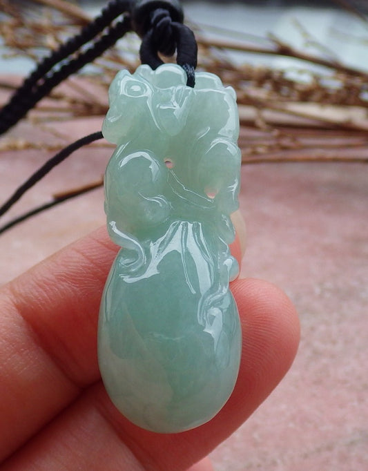 Certified Hand Carved Natural Myanmar Burma A Jade jadeite Mouse Rat Bag Pendant Necklace