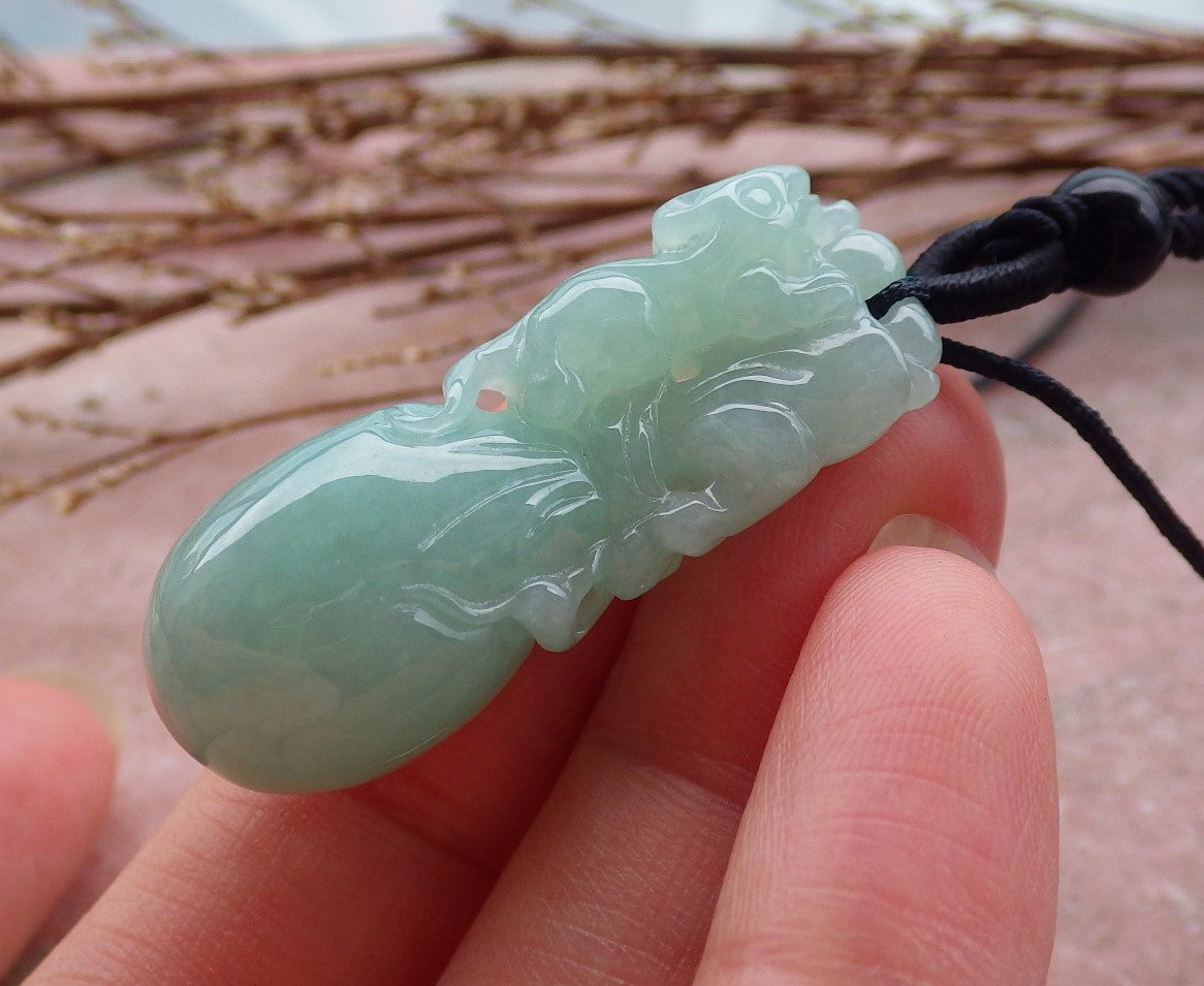 Certified Hand Carved Natural Myanmar Burma A Jade jadeite Mouse Rat Bag Pendant Necklace