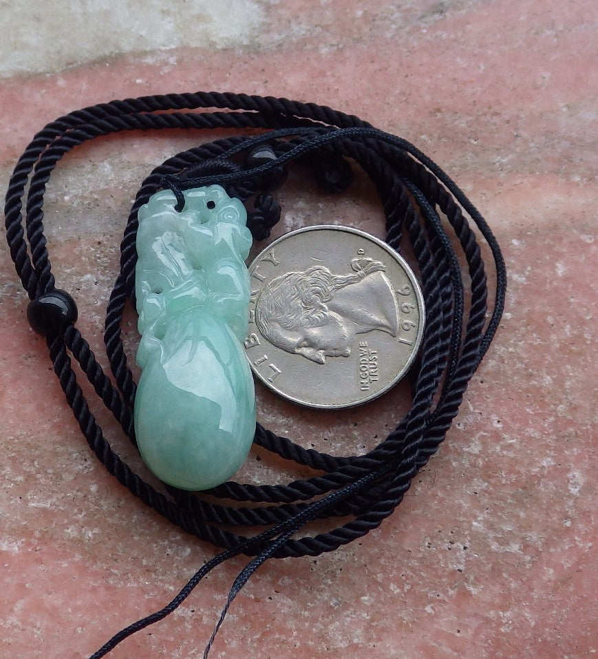 Certified Hand Carved Natural Myanmar Burma A Jade jadeite Mouse Rat Bag Pendant Necklace