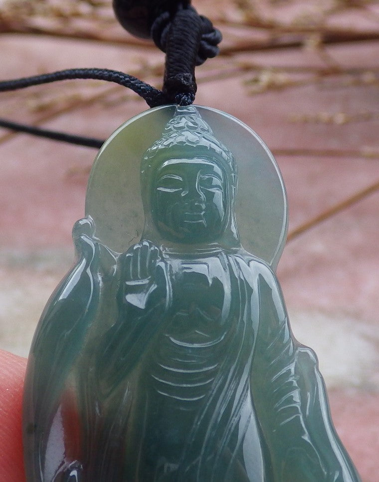 Certified Hand Carved Natural Guatemala A Jade Jadeite Guanyin Kwan yin Pendant Necklace