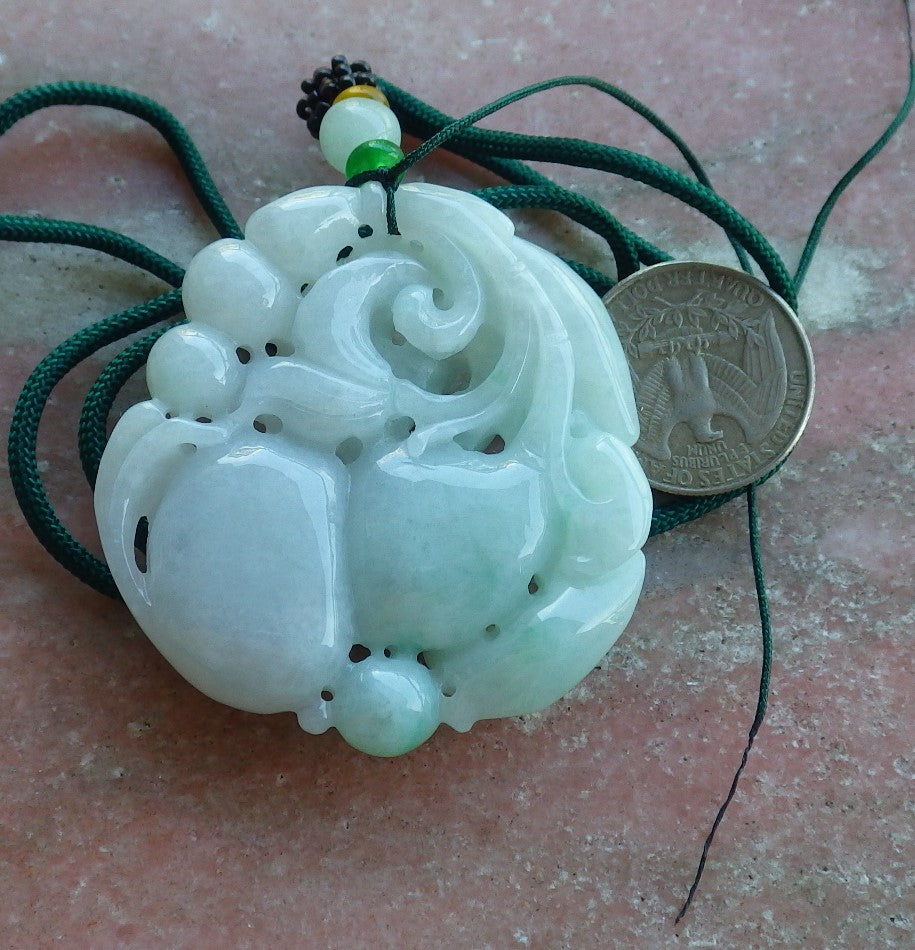 Certified Hand Carved Natural Myanmar Burma A Jade jadeite Mandarin Duck Bird Pendant Necklace