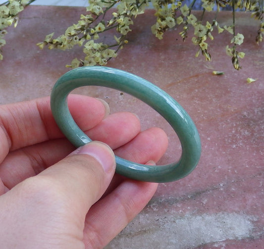 Certified Hand Carved Natural Myanmar Burma A JADE Jadeite Lucky Baby Amulet Bangle Bracelet 43mm