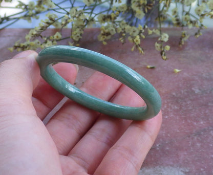 Certified Hand Carved Natural Myanmar Burma A JADE Jadeite Lucky Baby Amulet Bangle Bracelet 43mm