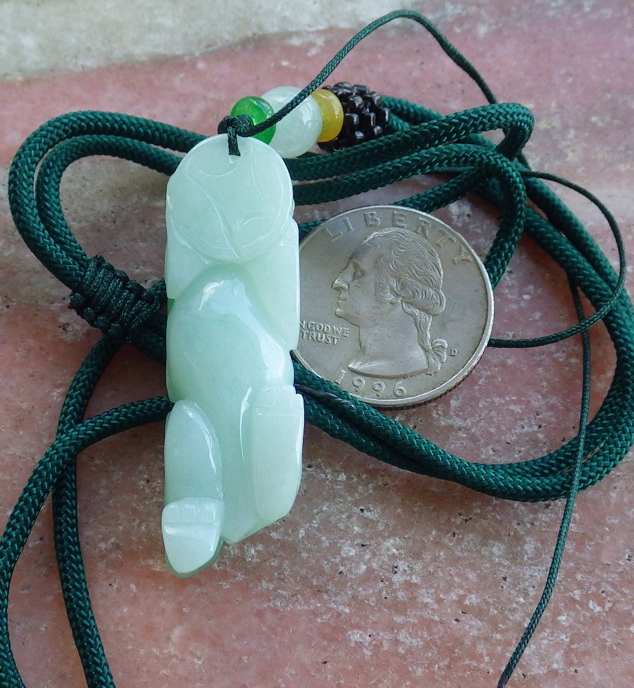 Certified Hand Carved Natural Myanmar Burma A Jade jadeite Dragon Pi Xiu Pendant Necklace