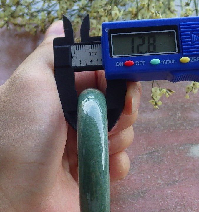 Certified Hand Carved Green Natural Myanmar Burma Grade A JADE Jadeite Bangle Bracelet 56mm