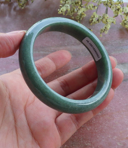 Certified Hand Carved Green Natural Myanmar Burma Grade A JADE Jadeite Bangle Bracelet 56mm