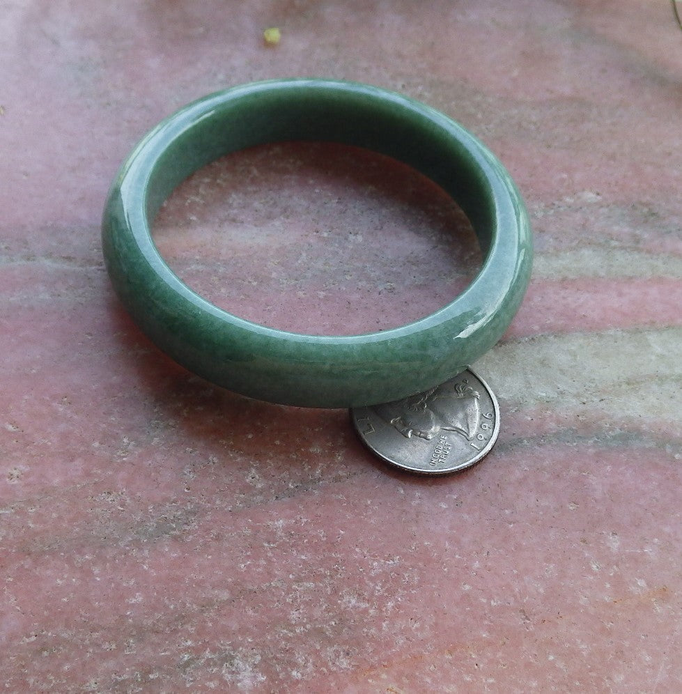 Certified Hand Carved Green Natural Myanmar Burma Grade A JADE Jadeite Bangle Bracelet 56mm