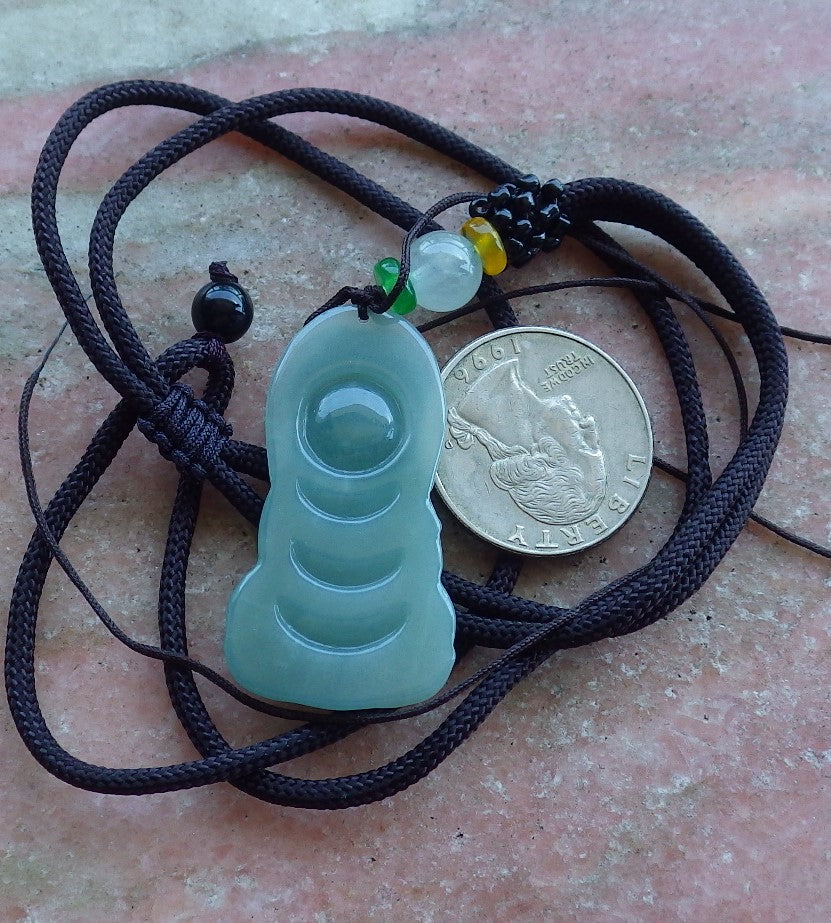 Certified Hand Carved Natural Burma A Jade Jadeite Shakyamuni Buddha God Pendant Necklace