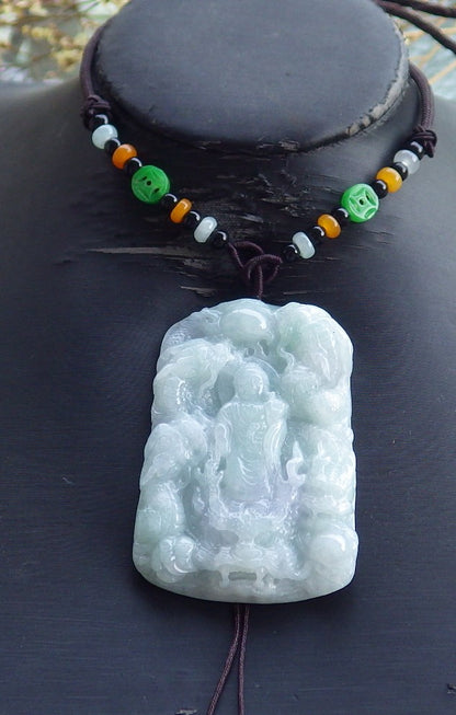 Certified Hand Carved Natural Myanmar Burma A Jade jadeite 9 Dragon Buddha God Spit Bead Pendant Necklace