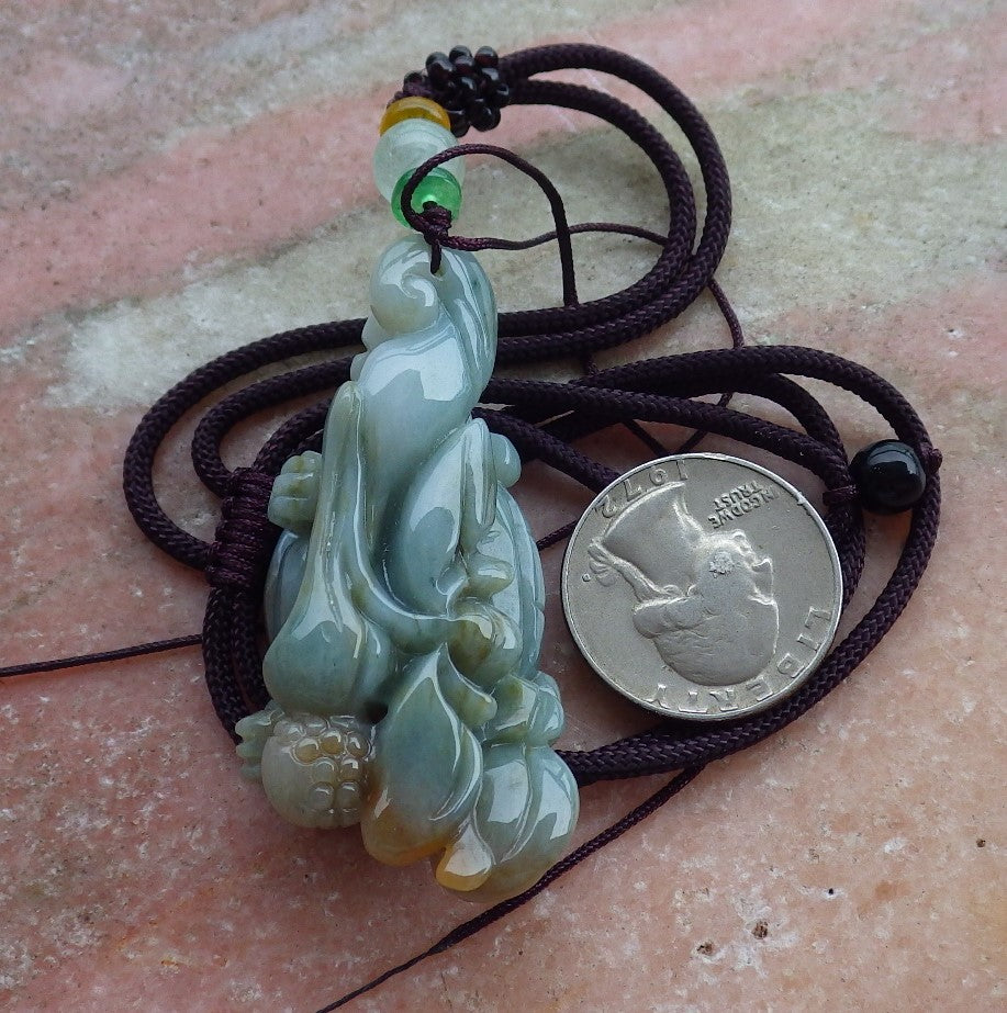 Certified Hand Carved Natural Myanmar Burma Grade A Jade jadeite Dragon Turtle Snake Lucky Amulet Pendant Necklace