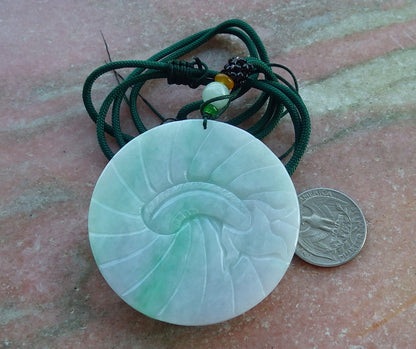 Certified Hand Carved Lavender Green Natural Myanmar Burma A Jade Jadeite Zodiac Dragon Pendant Necklace