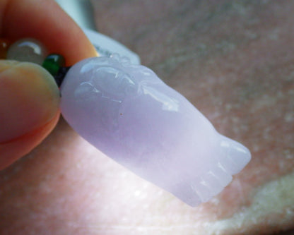 Certified Hand Carved Natural Myanmar Burma Grade A Jade Jadeite Spider Foot Lucky Amulet Pendant Necklace