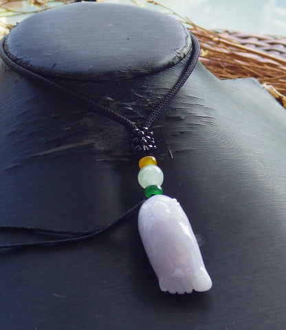 Certified Hand Carved Natural Myanmar Burma Grade A Jade Jadeite Spider Foot Lucky Amulet Pendant Necklace