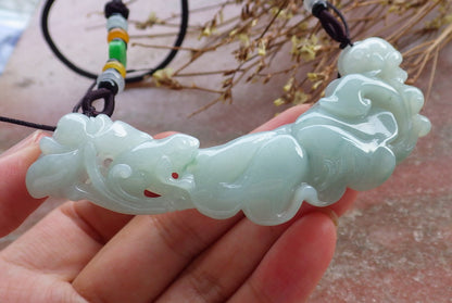Certified Hand Carved Natural Green Myanmar Burma Grade A Jade jadeite Frog Toad Lotus Pendant Necklace