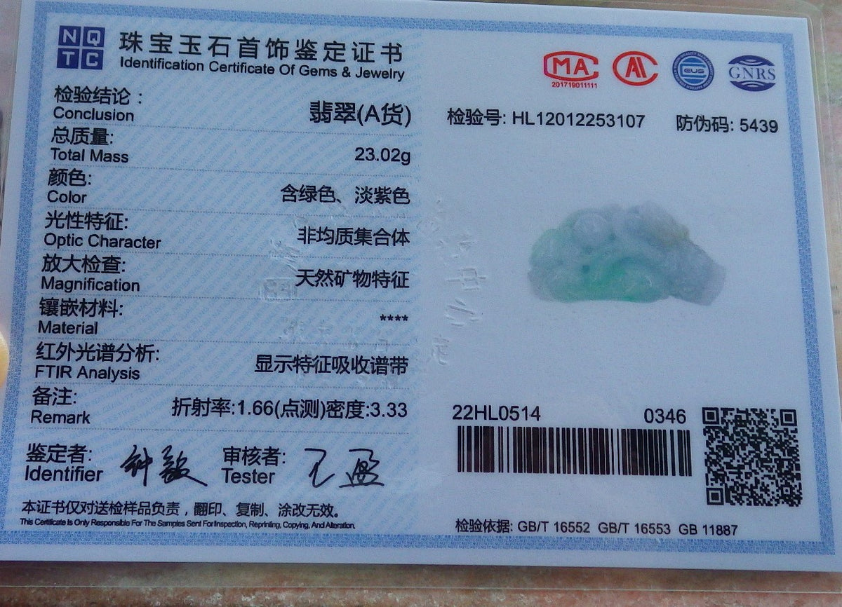 Certified Hand Carved Green Natural Myanmar Burma A Jade Jadeite Dragon Pi Xiu Pendant Necklace