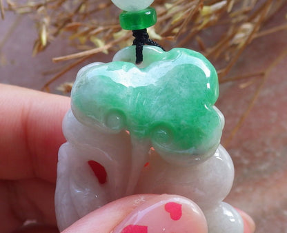 Certified Hand Carved Natural Myanmar Burma Grade A Jade jadeite Phoenix Bird Ruyi Lucky Amulet Pendant Necklace