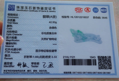 Certified Hand Carved Natural Myanmar Burma A Jade jadeite Dragon Pi Xiu Ruyi Lucky Amulet Pendant Necklace