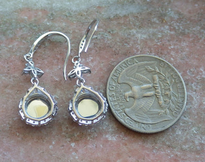 Certified Sterling Silver 925 Icy Green Natural Hand Carved Grade A Jade Jadeite Buddha Dangle Earring Earrings