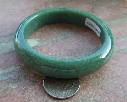 Certified Hand Carved Green Natural Myanmar Burma A JADE Jadeite Circle Bangle Bracelet 60mm
